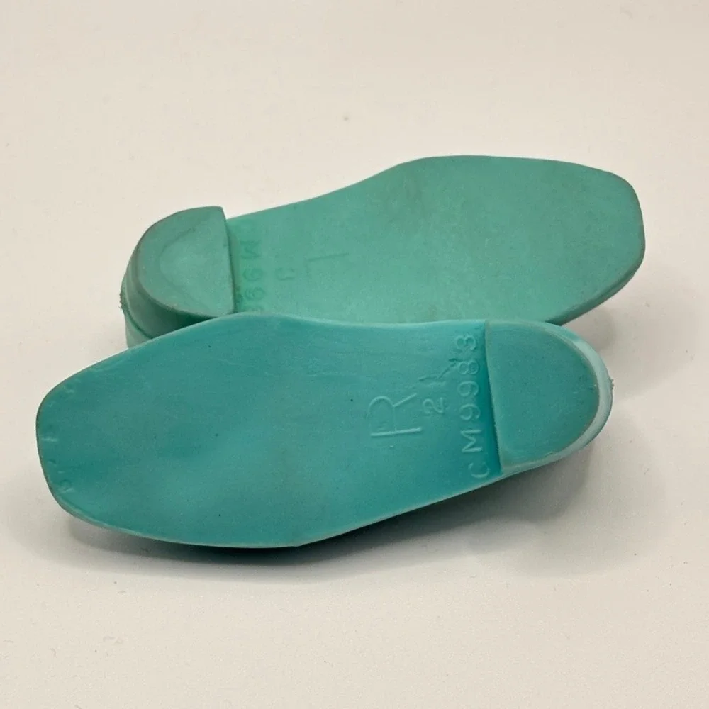 Vintage Ideal Crissy Doll Original Blue Shoes Squishy Turquoise Mary Jane CM9983